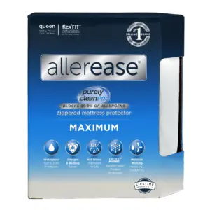 AllerEase Maximum Mattress Cover Protector Full- Zippered | Waterproof | Allergen Barrier | Single