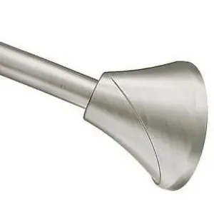 Brushed Nickel Curved Shower Curtain Rod – Adjustable Spring Tension | No Drill Needed | Rust-Resistant | Easy Install for Bathroom and Bathtub