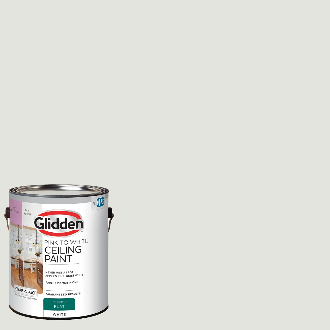 Glidden Grab-N-Go Interior Ceiling Paint Flat | Pink to White | 1 Gallon | Single