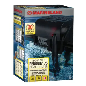 Marineland Penguin Bio-Wheel 75 GPH Power Filter | Multi-Stage Aquarium Filtration up to 10 Gallons | 10 gallon