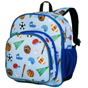 Wildkin Kids 12 Inch Backpack for Toddler Boys & Girls | Insulated Front Pocket (Game On Blue)