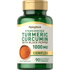 Turmeric Curcumin with Black Pepper 1000mg | 90 Capsules for Men & Women | by Piping Rock