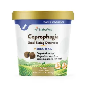 NaturVet Coprophagia Deterrent for Dogs Eating Poop | Plus Dog Breath Freshener | 70 Soft Chews | Soft Chew | 130