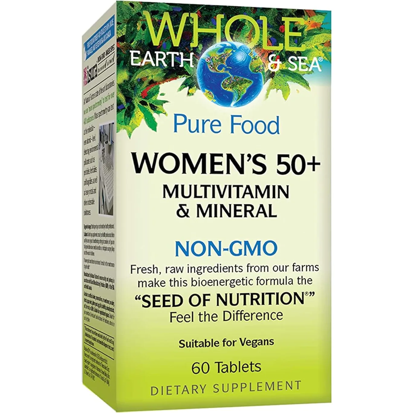 Natural Factors Whole Earth and Sea Women's 50+ Multivitamin and Mineral | 1 Serving Contains Nutrition Equivalent to lb of Veggies | 60 Tablets