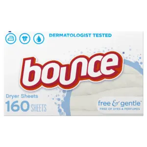 Bounce Fabric Softener Dryer Sheets Free and Gentle (Pack of 48)
