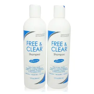 Free and Clear Shampoo Sensitive Skin and Oily Scalp | Unscented | 12 Ounce | 2-Pack