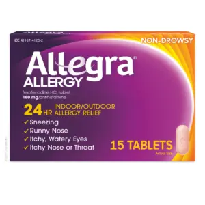 Allegra Adult 24HR Tablet (15 Ct | 180 mg) | Allergy Relief