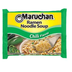 (3 pack) Maruchan Ramen Noodle Soup | Chili Flavor Instant Noodles | Shelf Stable | 3 Ounce Package