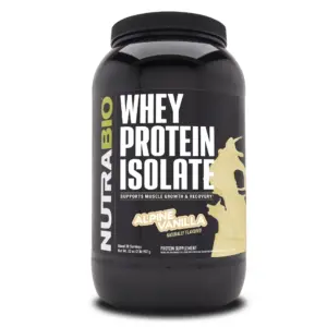 NutraBio Whey Protein Isolate Powder Supplement 25g of Protein Per Scoop with Complete Amino Acid Profile | Soy & Gluten Free Protein Powder | Zero Fillers & Non-GMO | Alpine Vanilla | 2 Lbs