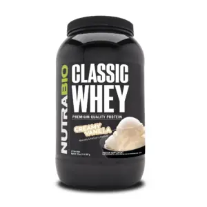 NutraBio Classic Whey Protein Powder- 25G of Protein Per Scoop | Full-Spectrum Amino Acid Profile | No Fillers | Artificial Colors | Preservatives | Low Glycemic Index | Creamy Vanilla | 2 Pounds | 2 lbs
