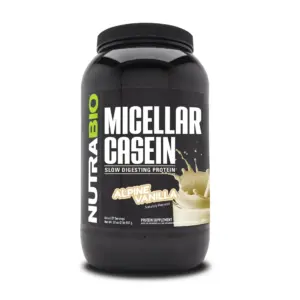 NutraBio Micellar Casein Protein Powder- Casein Protein Powder- Slow Digesting | Muscle Growth | Essential Amino Acids | Non-GMO | Gluten and Soy Free- 2 lbs Vanilla | 10.20 | Alpine Vanilla
