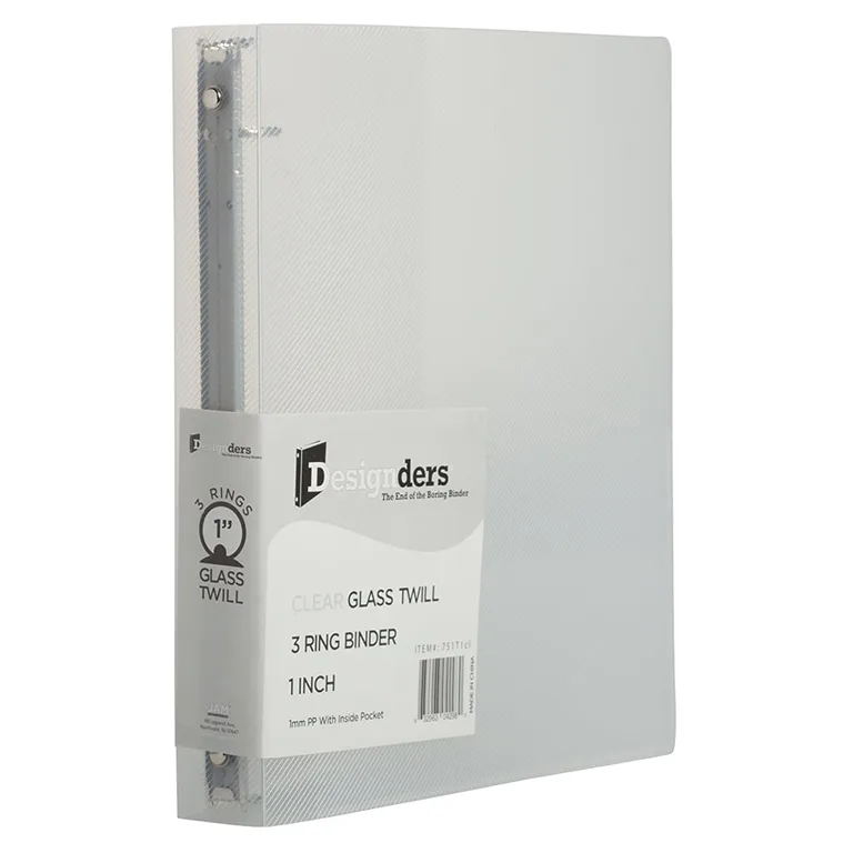 JAM Paper Plastic 3/4 inch Binders | Clear | 3 Small Metal Rings | 1/Pack