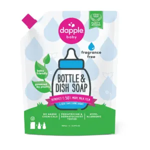 Dapple Baby Bottle & Dish Soap Refill | Fragrance Free | 34 fl Ounce
