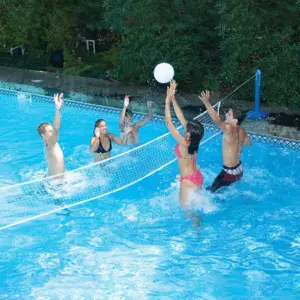 12ft Inch-Ground Swimming Pool Volleyball Game with Weighted Net Supports