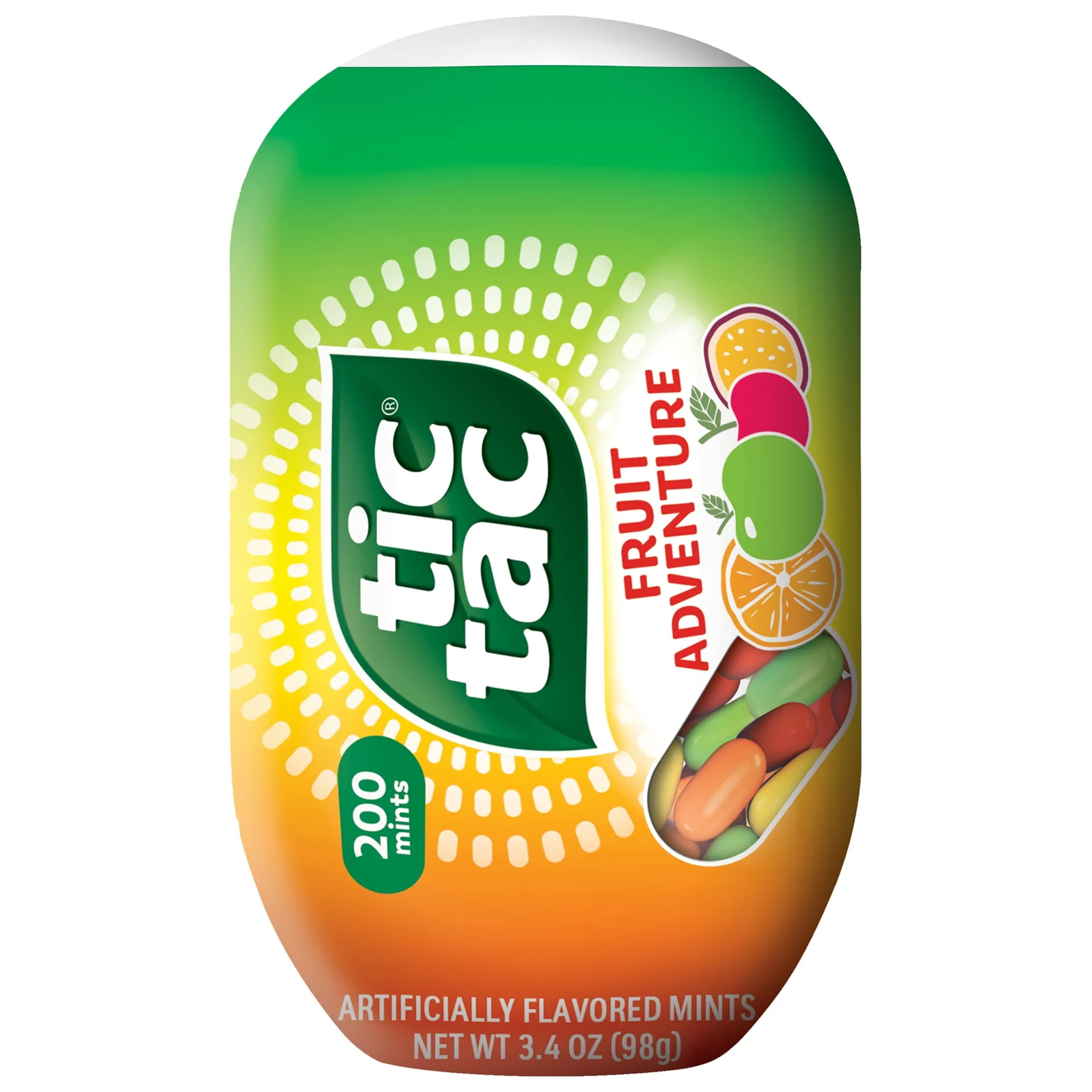Tic Tac Fruit Adventure Mints | On-The-Go Refreshment | 3.4 Ounce Bottle Pack | Single