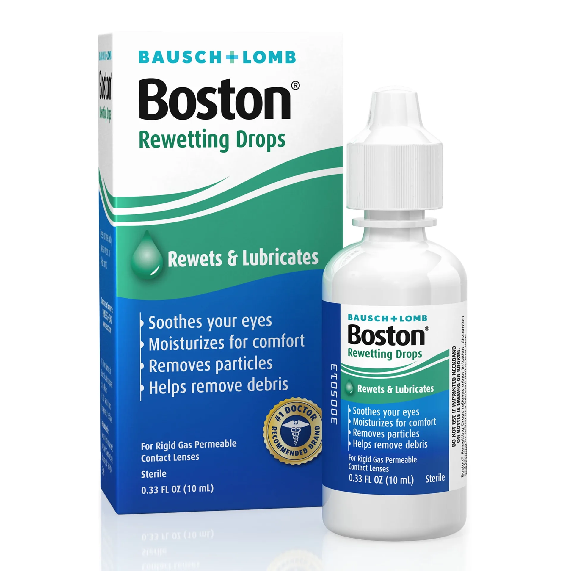 Boston Rewetting Drops for Rigid Gas Permeable Contact Lenses | from Bausch + Lomb | 0.34 fl Ounce (10 Milliliters) | 1