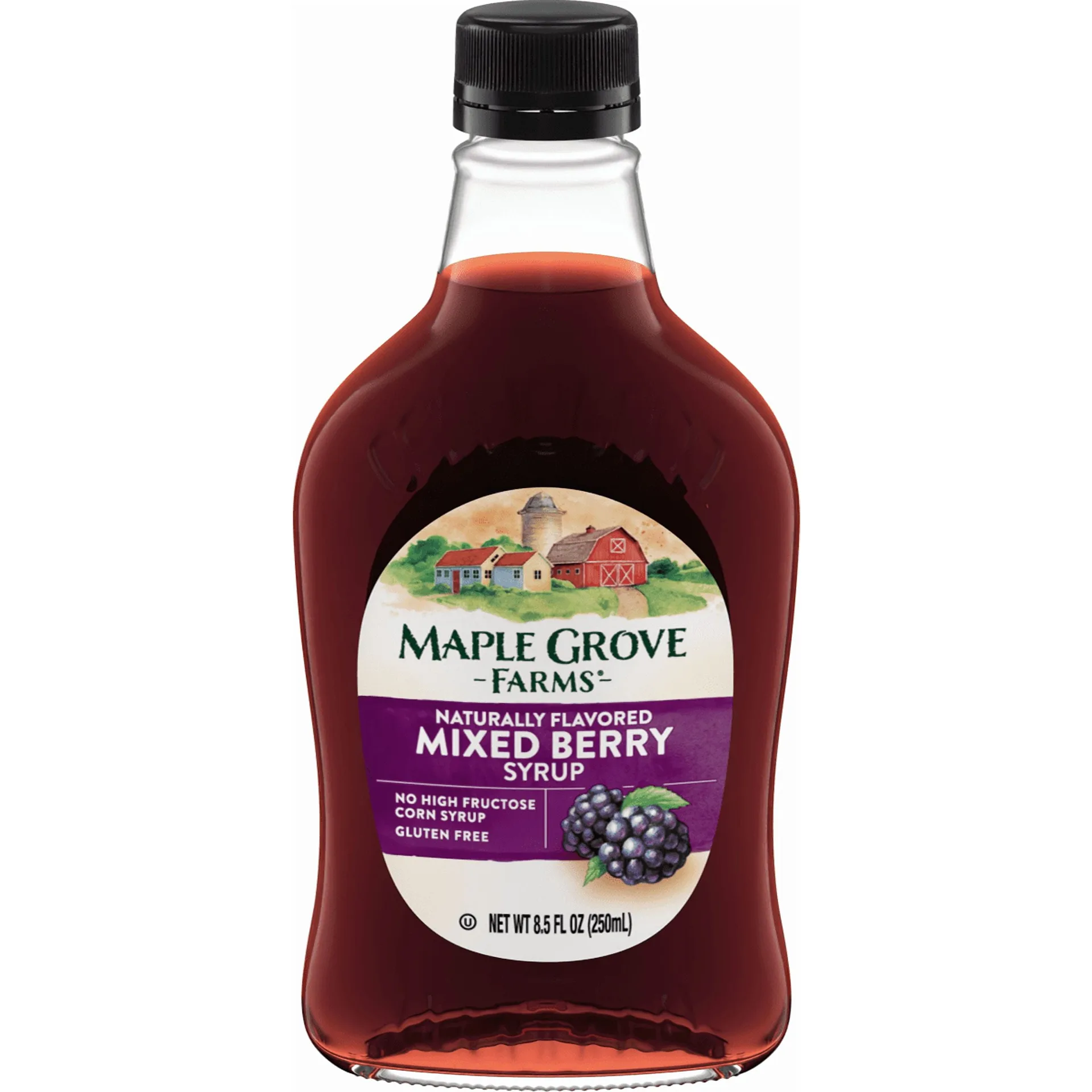 Maple Grove Farms Mixed Berry Flavored Syrup | Mixed Berry Syrup | 8.5 fl Ounce Bottle