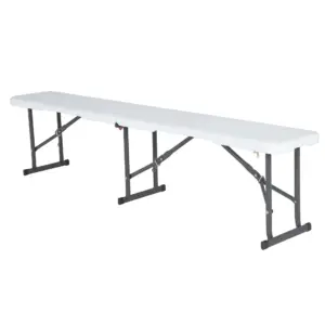 Lifetime 6-Foot Fold-Inch-Half Bench | Light Commercial | White (80305)