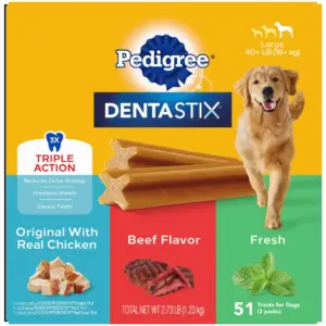 Pedigree Dentastix Large Breed | Original | Beef Flavor and Fresh | 2.73 Lb. Variety Pack | Chicken | and Mint