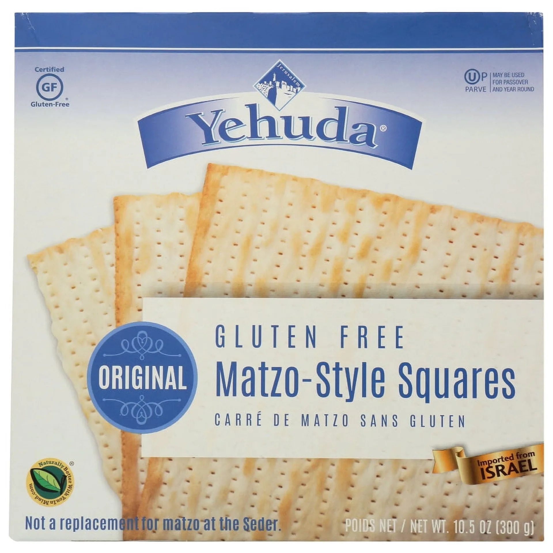 Yehuda Gluten Free Matzo Style Square Crackers | 10.5 Ounce | Single