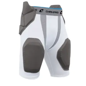 Champro Sports Tri-Flex 5-Pad Integrated Football Girdle | Compression Fit | Adult | White | S
