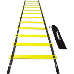 Yes4All Speed & Agility Training Ladder with Carry Bag | 12 Rung (Yellow) | 12 Rungs