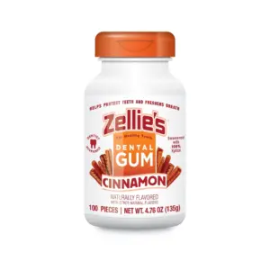 Zellie's Cinnamon Xylitol Dental Gum | 100 Count Jar