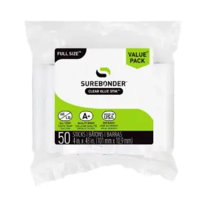 Surebonder DT-50 All-Purpose | All-Temp 0.43 Inch Full Size Hot Glue Sticks | Perfect for Wood | Fabric | & Crafts | 50 Pack | 4 Inch Length | Clear