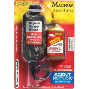 Wildlife Research Center | Magnum Scrape Dripper Combo | 4 fl Ounce Hunting Scent & Dispenser | Single