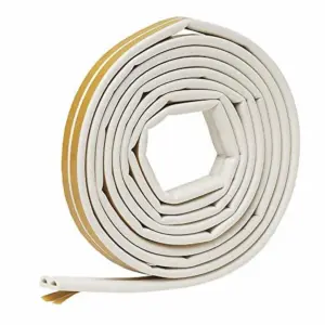 Frost King EPDM Rubber Self-Stick Weatherseal Tape | D-Section | 5/16 W | 1/4 T | 17 ft L | White
