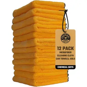 Chemical Guys MIC_506_12 Professional Grade Premium Microfiber Towels | Gold (16 Inch x 16 Inch) (Pack of 12) | Safe for Car Wash | Home Cleaning and Pet Drying Cloths