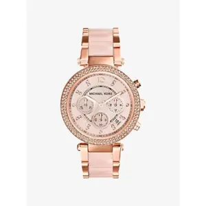 Michael Kors Women's Parker Stainless Steel Rose Gold-Tone Watch | 39mm | MK5491 | Rose Gold/Mother of Pearl