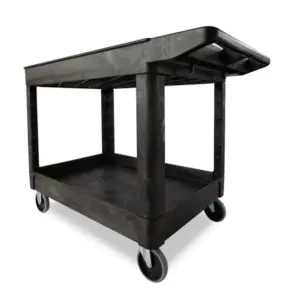 Rubbermaid Heavy Duty 2-Shelf Utility Cart With Lipped Shelf Medium (Premium Edition)