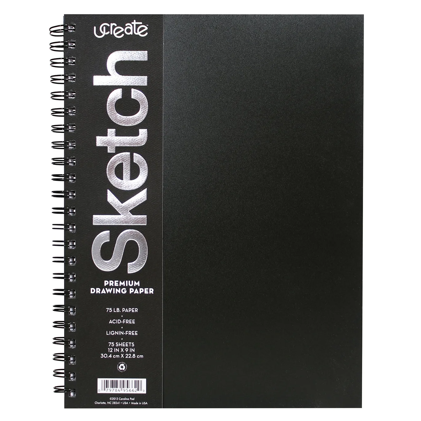 UCreate Poly Cover Drawing Sketchbook | 12 x 9 | 75 Sheets | 12-Inch. x 9-Inch. x 0.2-Inch