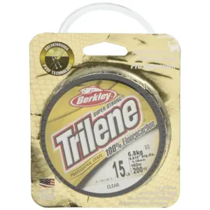 Berkley Trilene 100% Fluorocarbon Fishing Line | Clear | 15 lb Test Strength | 200 yd
