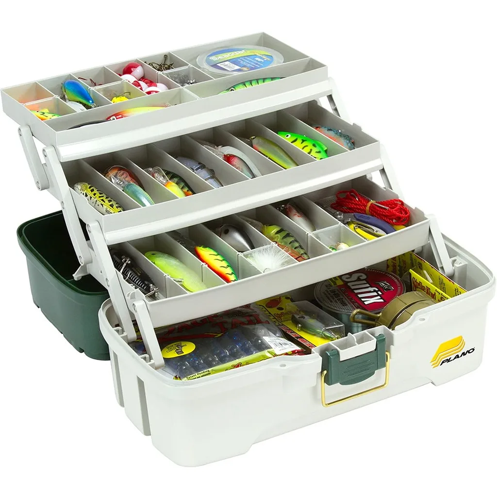 Plano Molding Co 620304 3 Tray Green and White Tackle Box