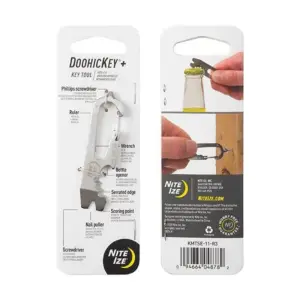 Nite Ize KMTSE-11-R3 DoohicKey Keychain Multi Tool | 1 Count (Pack of 1) | Stainless Steel