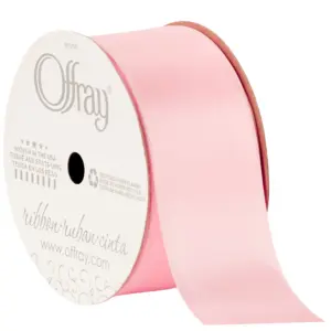 Offray Ribbon | Light Pink 1 1/2 inch Double Face Satin Polyester Ribbon | 12 feet | Single
