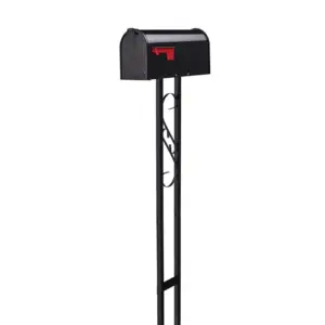Mailbox-to-Go Weather-Resistant Steel Metal Mail Box for Outside with Post | Black | Medium Curbside Mailbox | USPS Approved for Residential Delivery