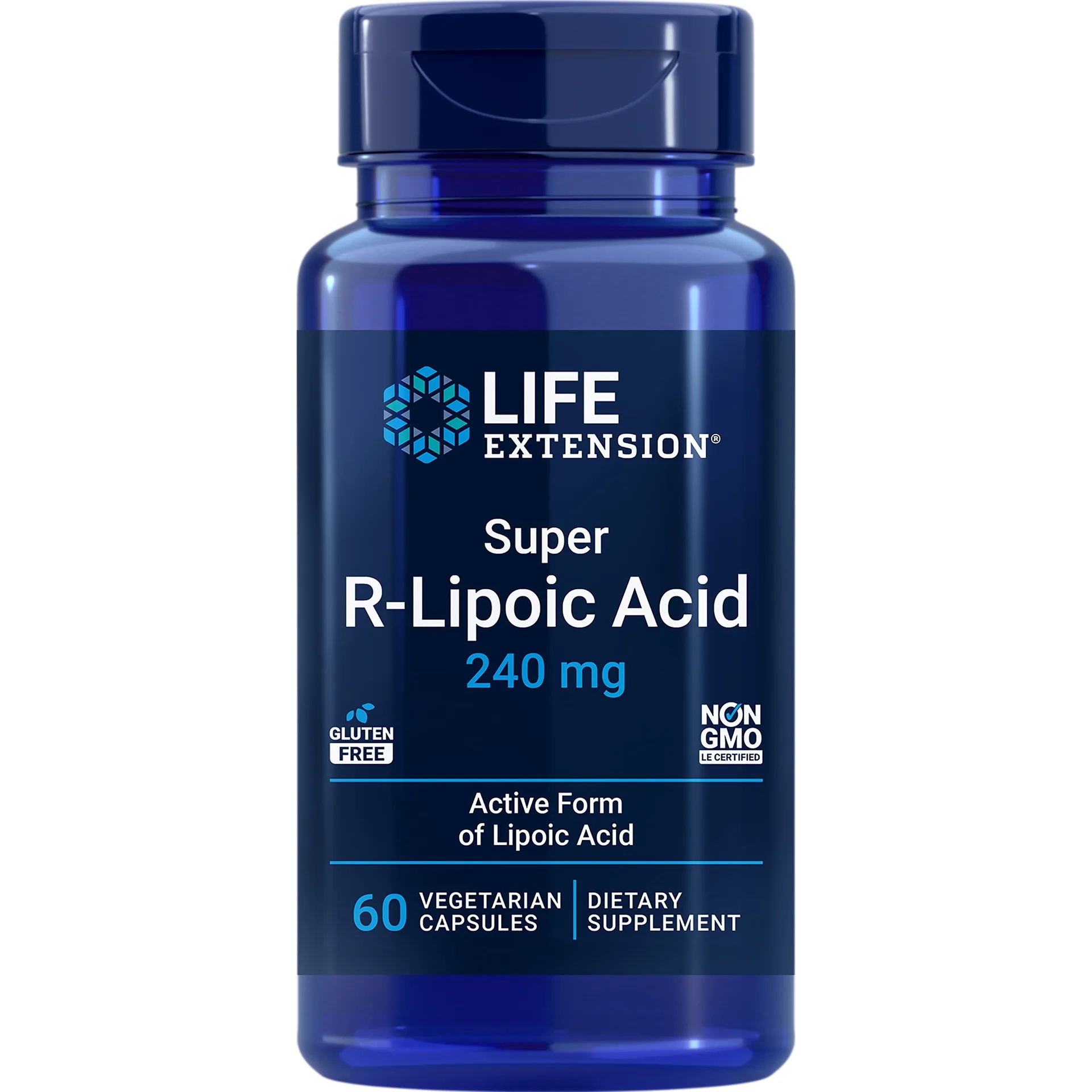 Life Extension Super R-Lipoic Acid Healthy aging | oxidative stress defense with 240 mg of Active R-Form of R-Lipoic Acid Gluten-Free Non-GMO Vegetarian 60 Capsules
