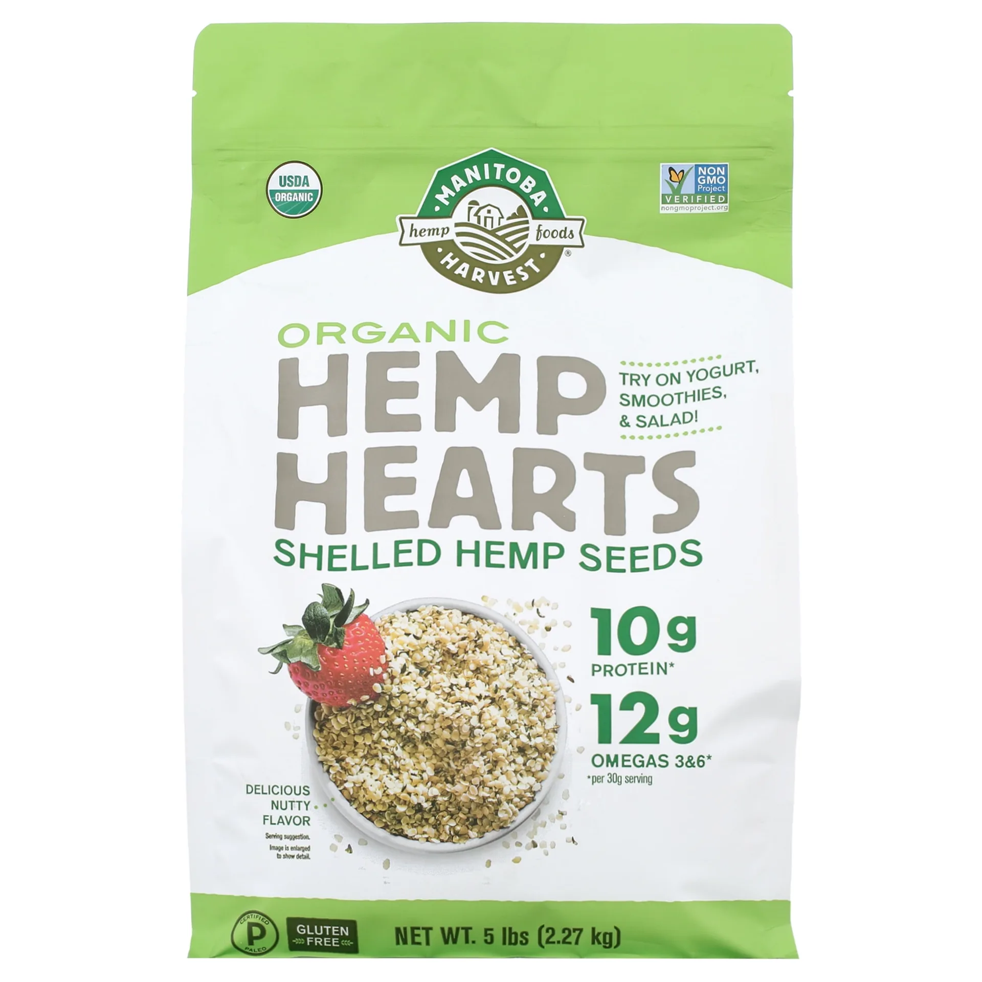 Manitoba Harvest Organic Hemp Hearts | 5 lb Shelled Hemp Seeds | Plant Protein and Omega 3&6