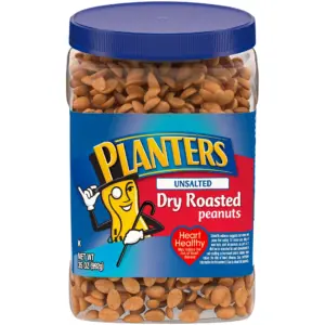 Planters Unsalted Dry Roasted Peanuts | 35 Ounce Container