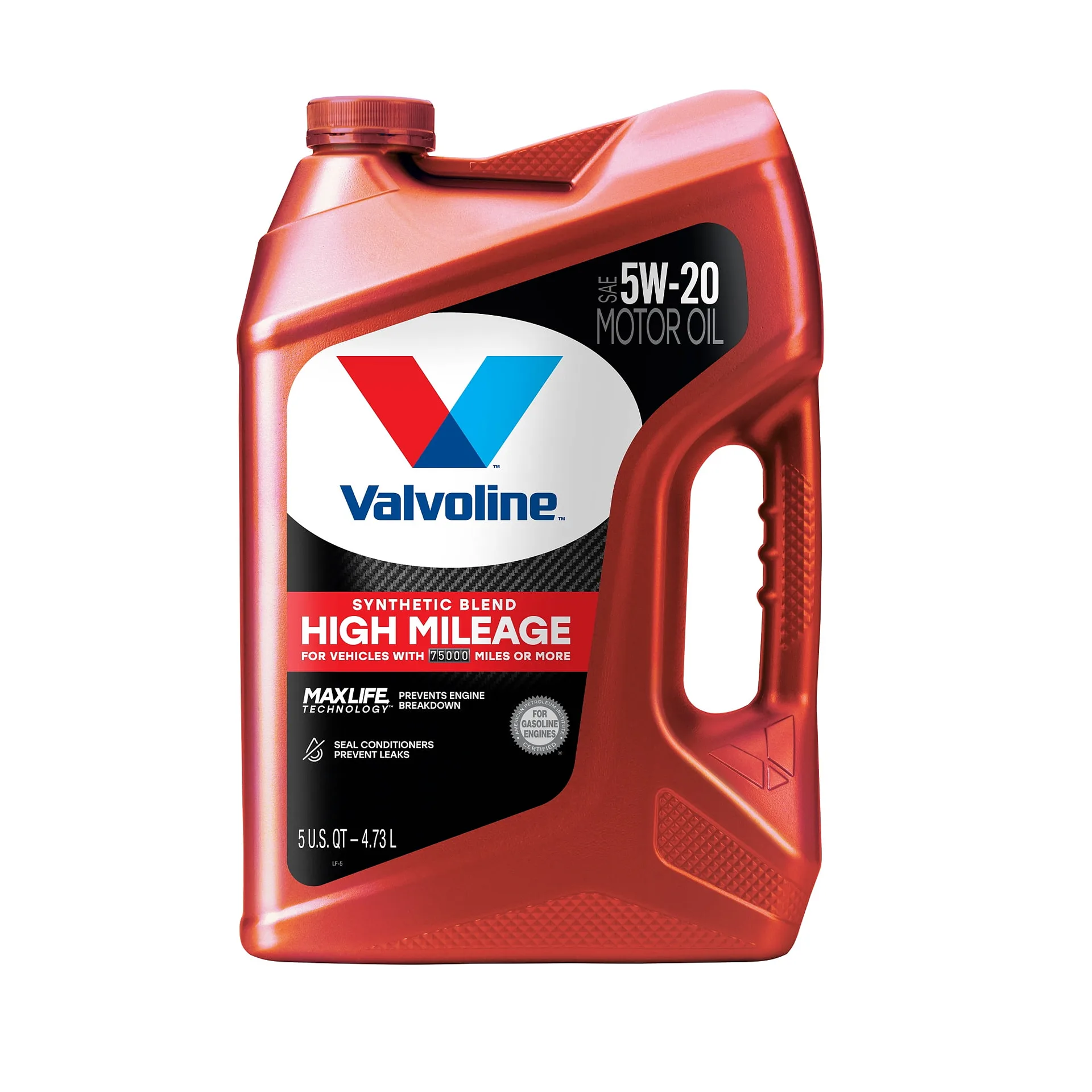Valvoline High Mileage MaxLife 20W-50 Synthetic Blend Motor Oil 5 QT (Premium Edition)