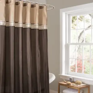 Stripe Shower Curtain Inch Beige & Brown | Beige_Brown