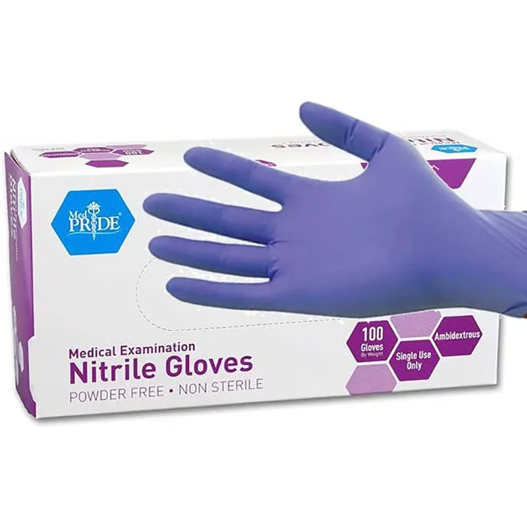 MEDPRIDE Nitrile Gloves Powder-Free Disposable Latex Free Gloves | Blue Medium 100-Pack | M