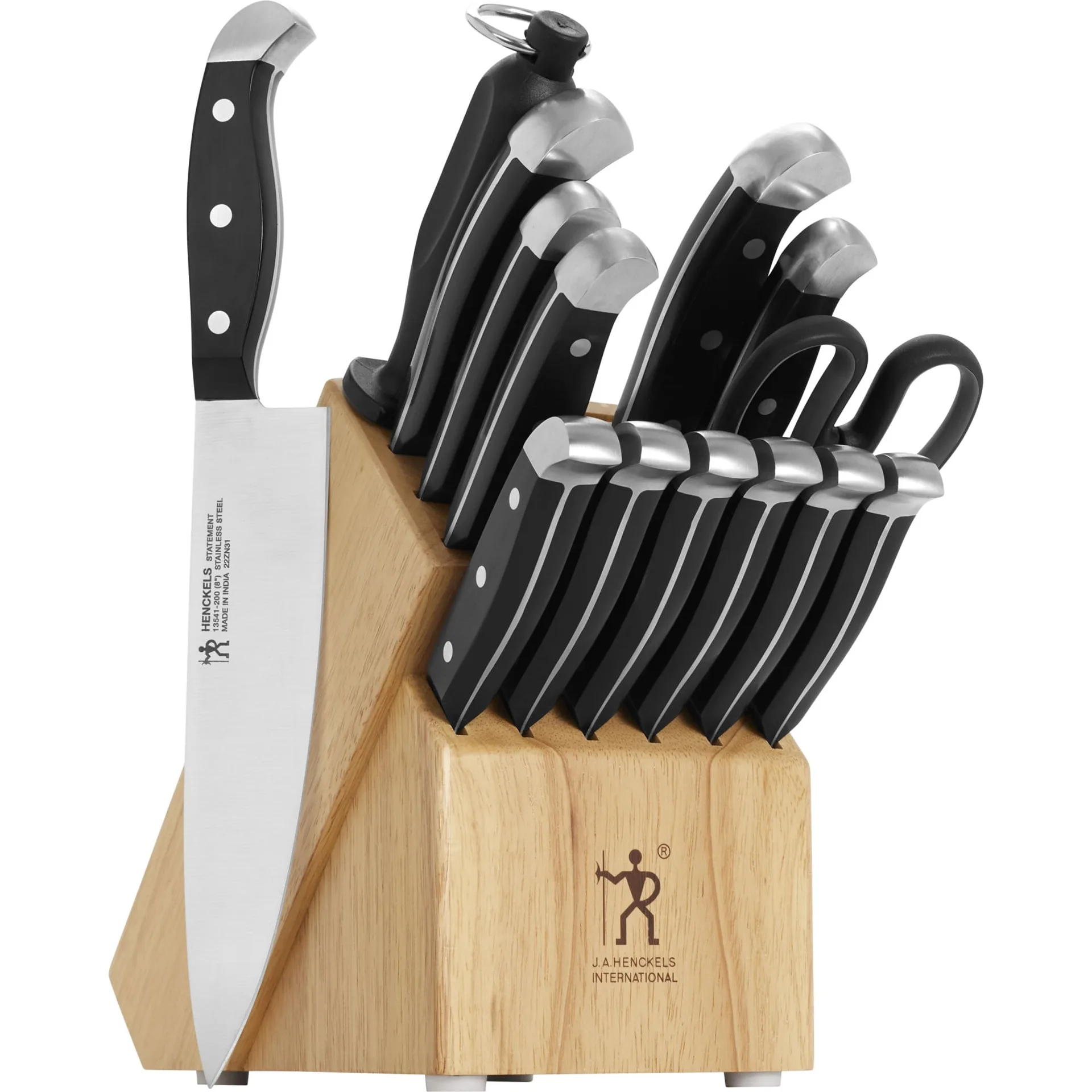 HENCKELS Statement Kitchen Knife Block Set 15 Pieces Chef Kitchen Steak + Sharpener