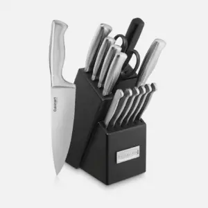 Cuisinart Stainless Steel Hollow Handle 15-Piece Knife Block Set with Acacia Wood (Premium Edition)