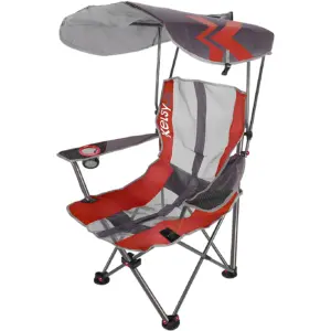 SwimWays Foldable Camping Chair with Canopy | Red/White/Gray