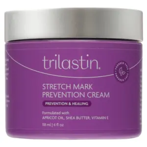 TriLASTIN Maternity Stretch Mark Prevention Cream | Hypoallergenic | 4 Ounce | All Skin Types | 1 Pack
