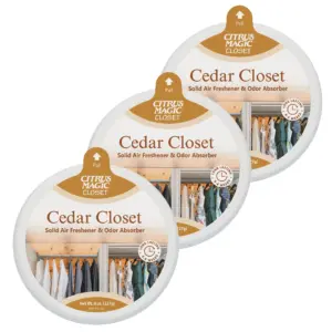 Citrus Magic For Closets Odor Absorbing Solid Air Freshener | Cedar Closet | 8-Ounce | Pack of 3